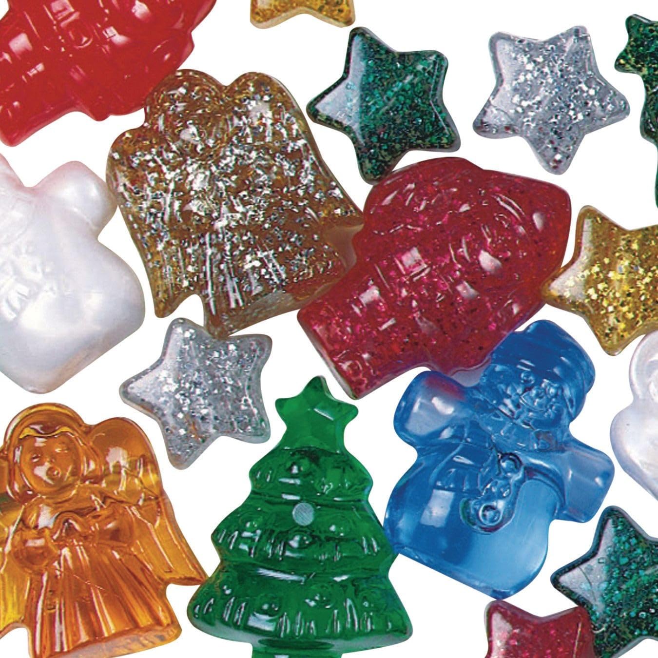 S&S Worldwide Christmas Bead Assortment 1/2-lb Bag: 270 Plastic Round Beads, Red, Green, White, Medium to Large, 12-17mm, 4mm Hole, Loose Beads