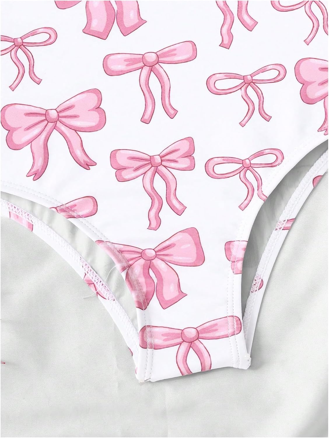 SweatyRocks Girl's Bow Print One Piece Swimsuits 3D Floral Wide Straps Cute Bathing Suit Swimwear