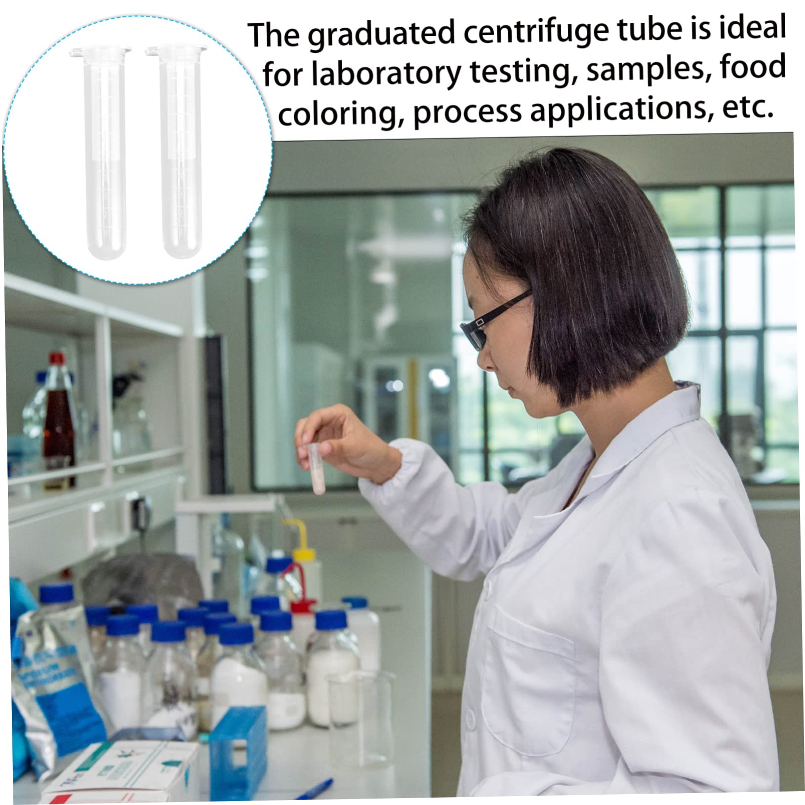 200 Pezzi Provette Centrifuga da 10ml in Plastica Tappo a Scatto, Alta Trasparenza e Pareti Lisce, per Biologia Molecolare e Uso Laboratorio Scientifico