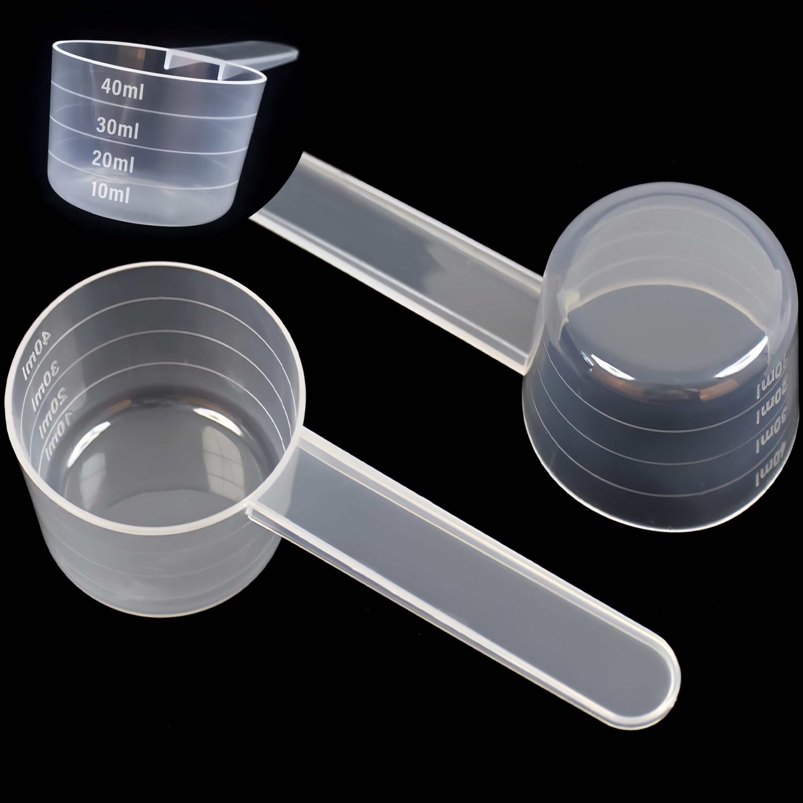 Lot de 6 cuillères doseuses transparentes avec échelle 20 g poudre 40 ml liquide café mesure plastique