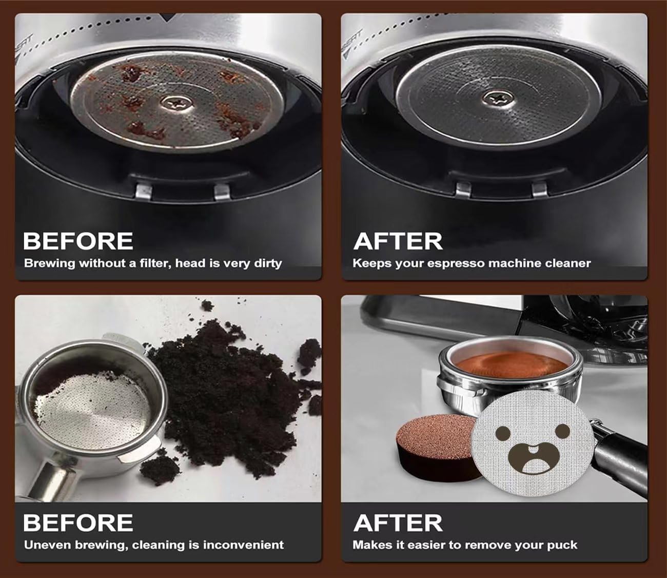 ColoMira 53.5mm エスプレッソパックスクリーン 下部シャワースクリーン メタルコーヒー再利用可能フィルター 54mmエ