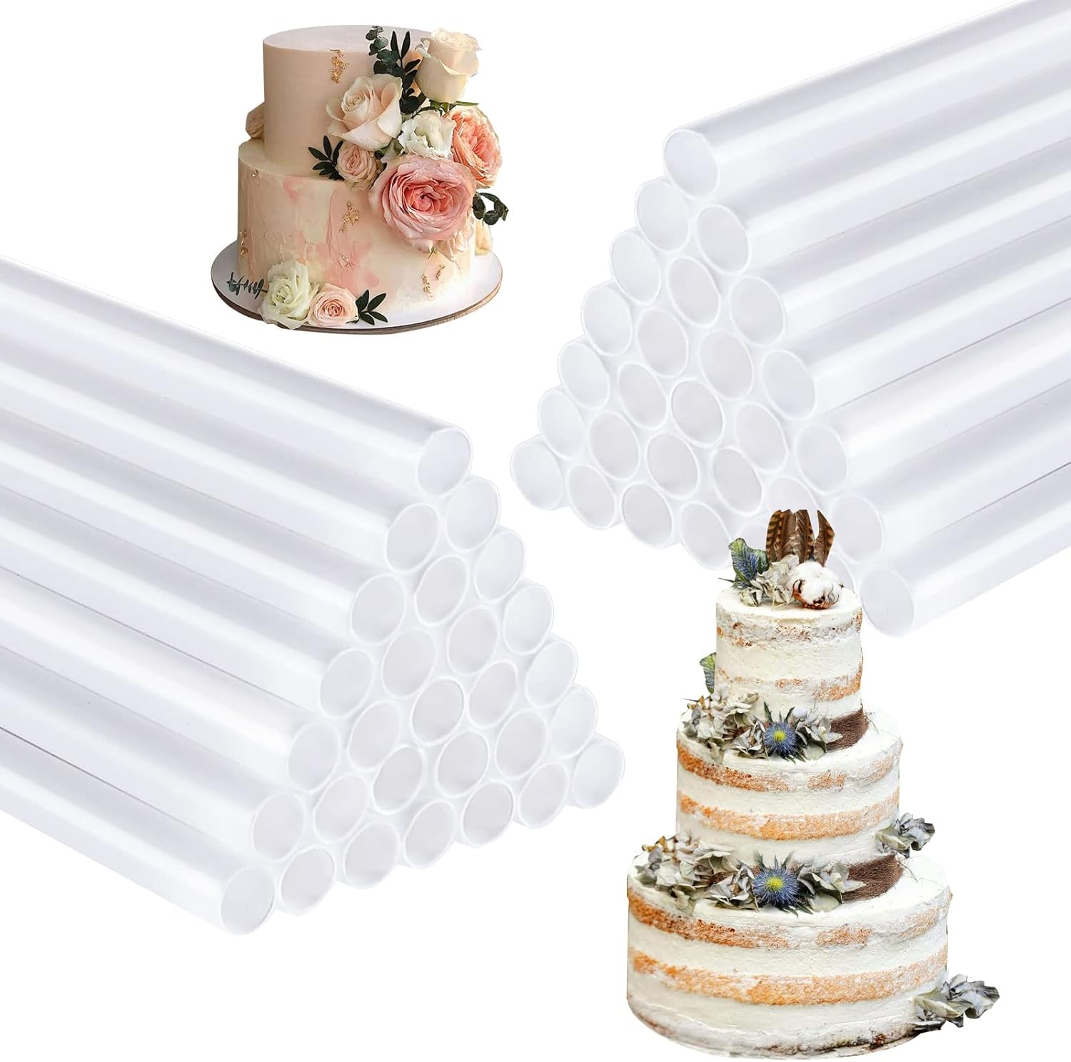 YAYODS 100PCS Cake Dowels, 30cm/12inch Plastic Cake Dowels for Tiered