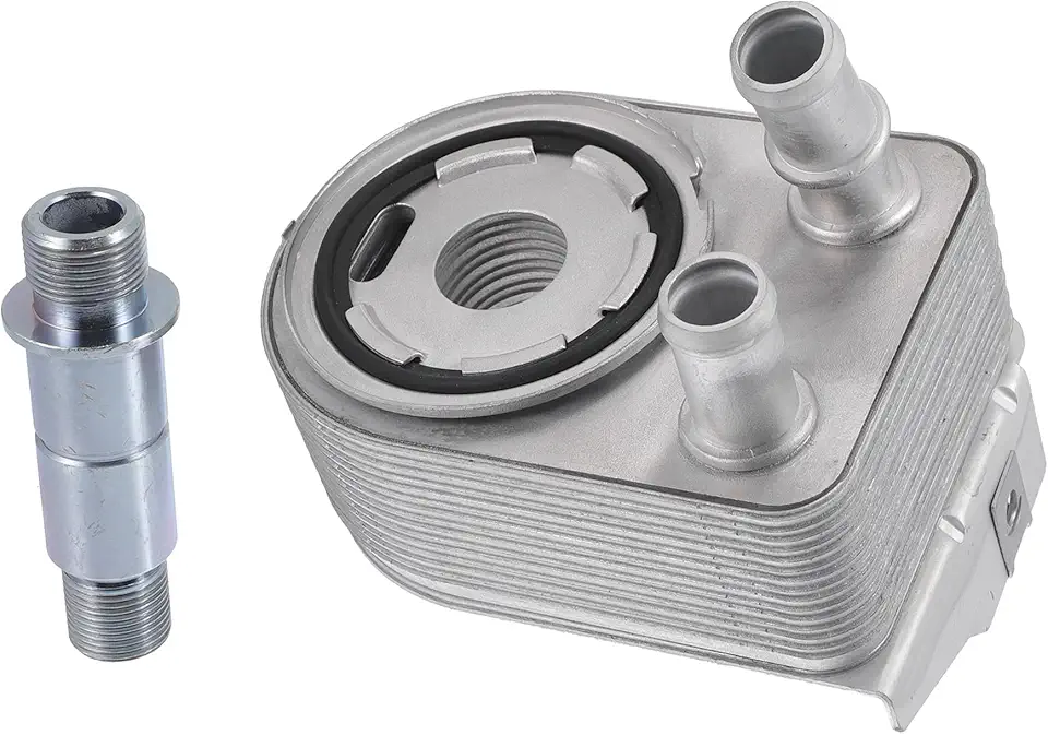 Kit de refrigerador de óleo do motor compatível com Jeep Renegade 2015-2021, radiador de óleo de transmissão de tom prateado de liga de alumínio durável com vedações de anel de vedação e