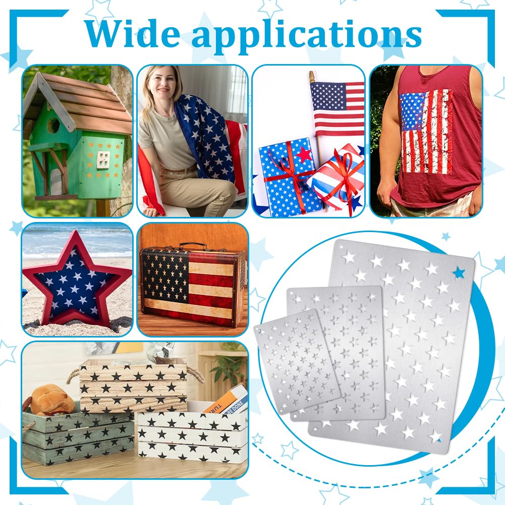 Peacoblue Pochoir Étoiles Drapeau Américain 50 Pièces
