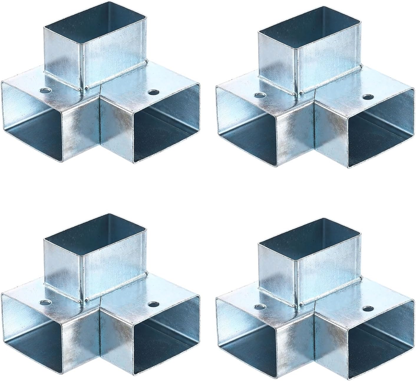 uxcell 3-Way Gazebo Brackets Kit, Right Angle Corner Bracket Woodworking DIY Post Base Kits for 2" x 1.22" Lumber for Outdoor Patio Gazebo Log Cabins (4 Pack)
