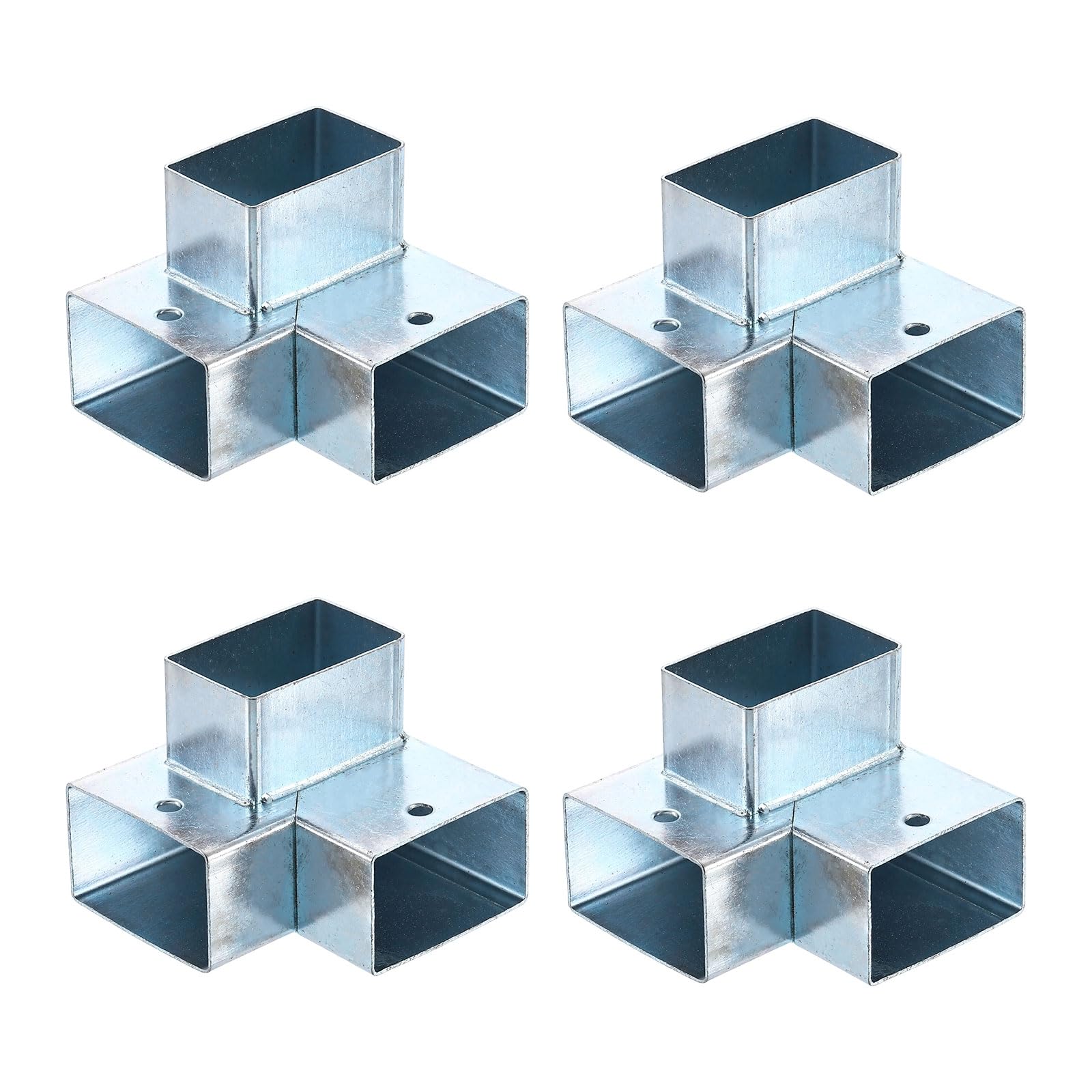 uxcell 3-Way Gazebo Brackets Kit, Right Angle Corner Bracket Woodworking DIY Post Base Kits for 2" x 1.22" Lumber for Outdoor Patio Gazebo Log Cabins (4 Pack)