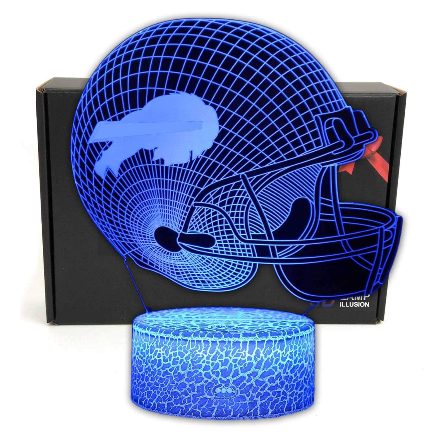 3D Optical Illusion Smart 7 Colors Night Light Table Lamp Gifts for Buffalo Men, Women, Kids, Boys, Teens,Acrylic