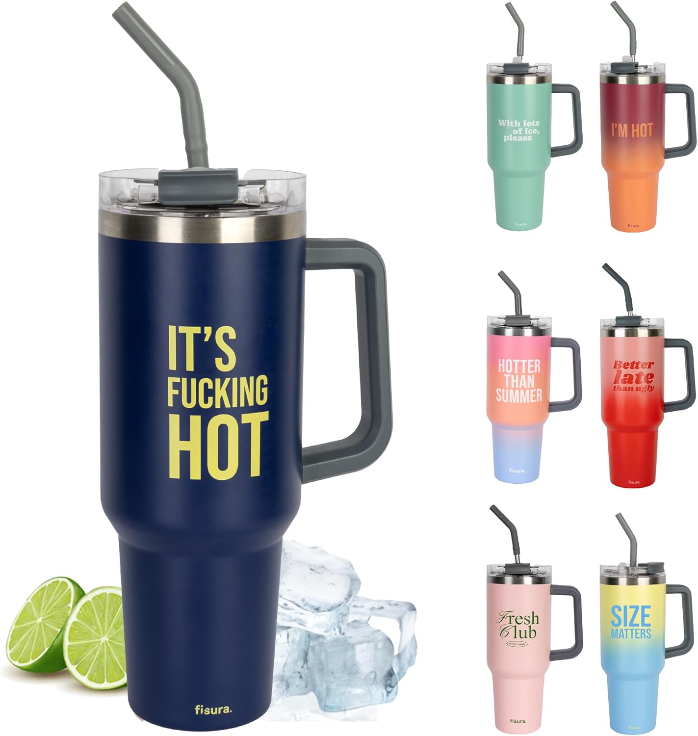 Fisura Insulated Water Bottle 1.2 Litre Large Insulated Bottle Stainless Steel Bottle BPA Free 24 Hours Cold / 12 Hours Hot with Straw Included 10 cm x 27.7 cm (Hot, Gradient), HGI2410342