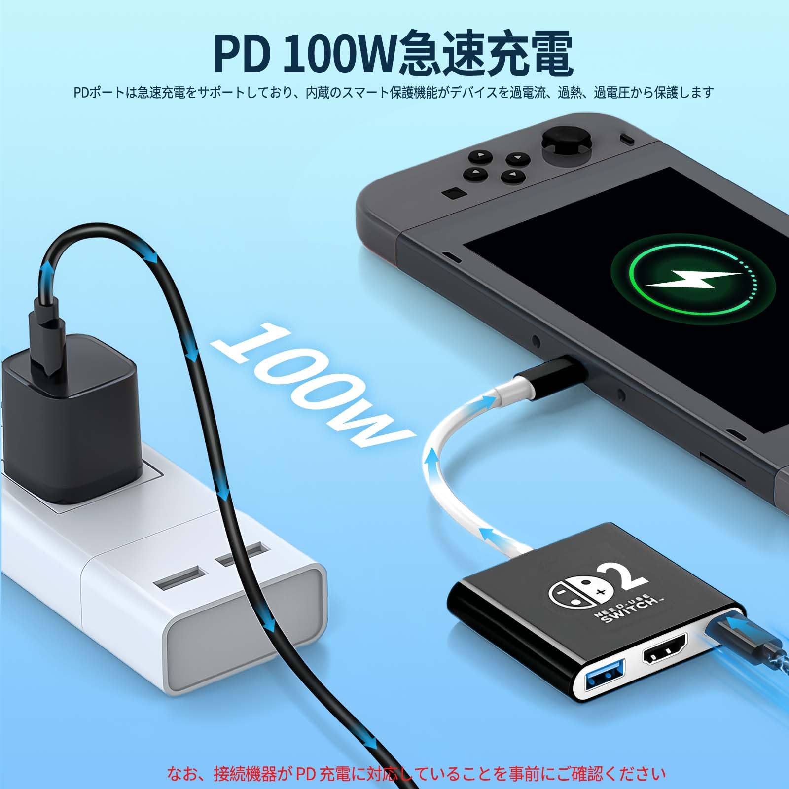 Switch 2用ドック テレビ接続出力 HDMI 4K@60Hz Switch & Switch 有機
