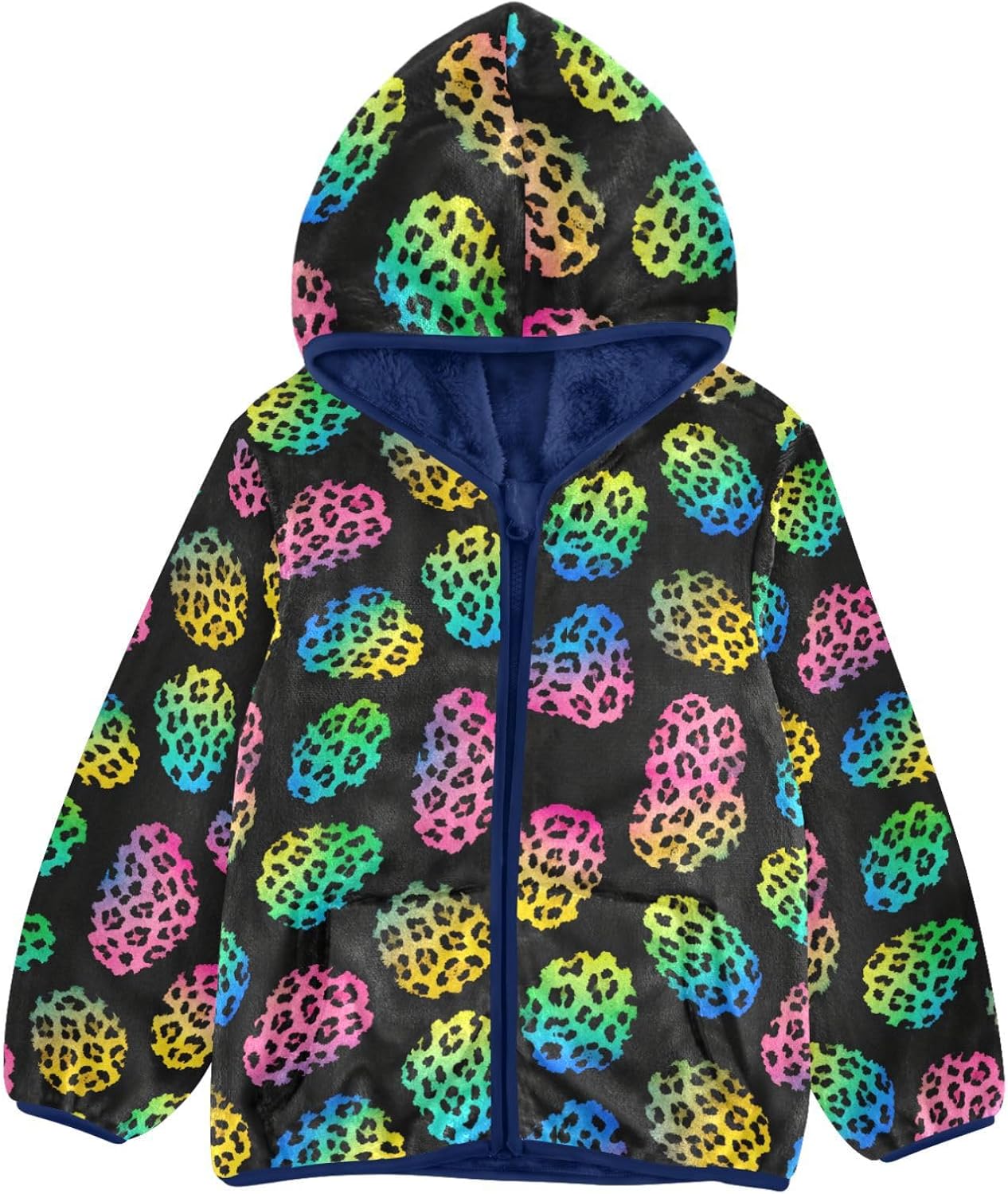 Colorful Leopard Toddler Spring Jackets Children Coat Navy Blue Baby Boy Girl Clothes