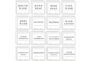 32PCS White Waterproof Soap Dispenser Labels