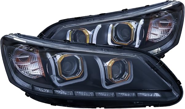 ANZO USA 121492 Projector Headlight Set w/U-Bar Halo-Black