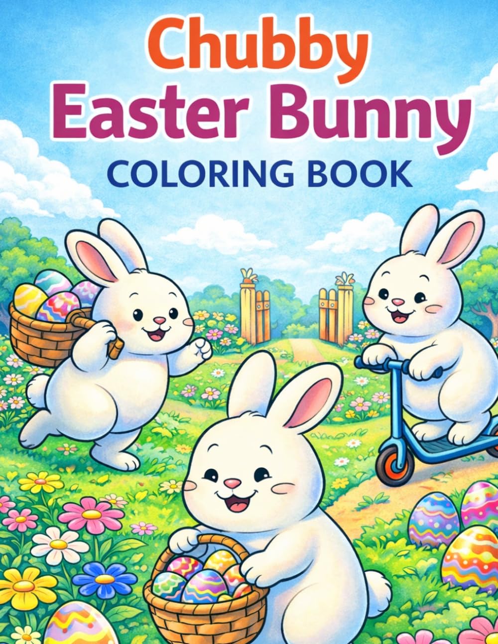 Chubby Easter Bunny Coloring Book: A Cute and Chunky Easter Coloring Book with Playful Bunnies, Eggs, and Springtime Fun for Kids (USA 250 Patriotic Easter Coloring Book Series)