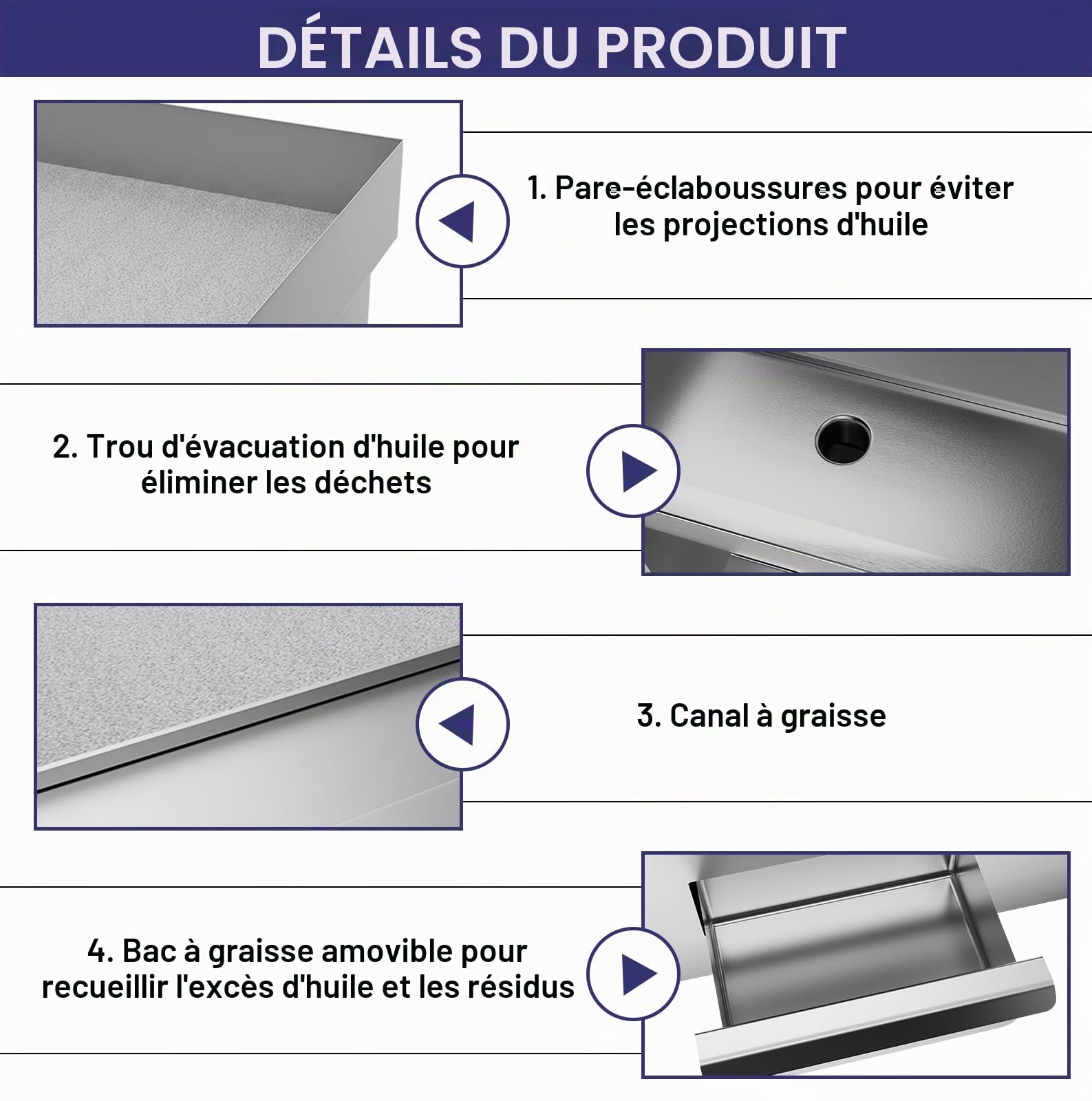 TAIMIKO Plancha Électrique Professionnelle en acier inoxydable Commercial Plaque de Gril en Fer 3000W 220-240V Lisse