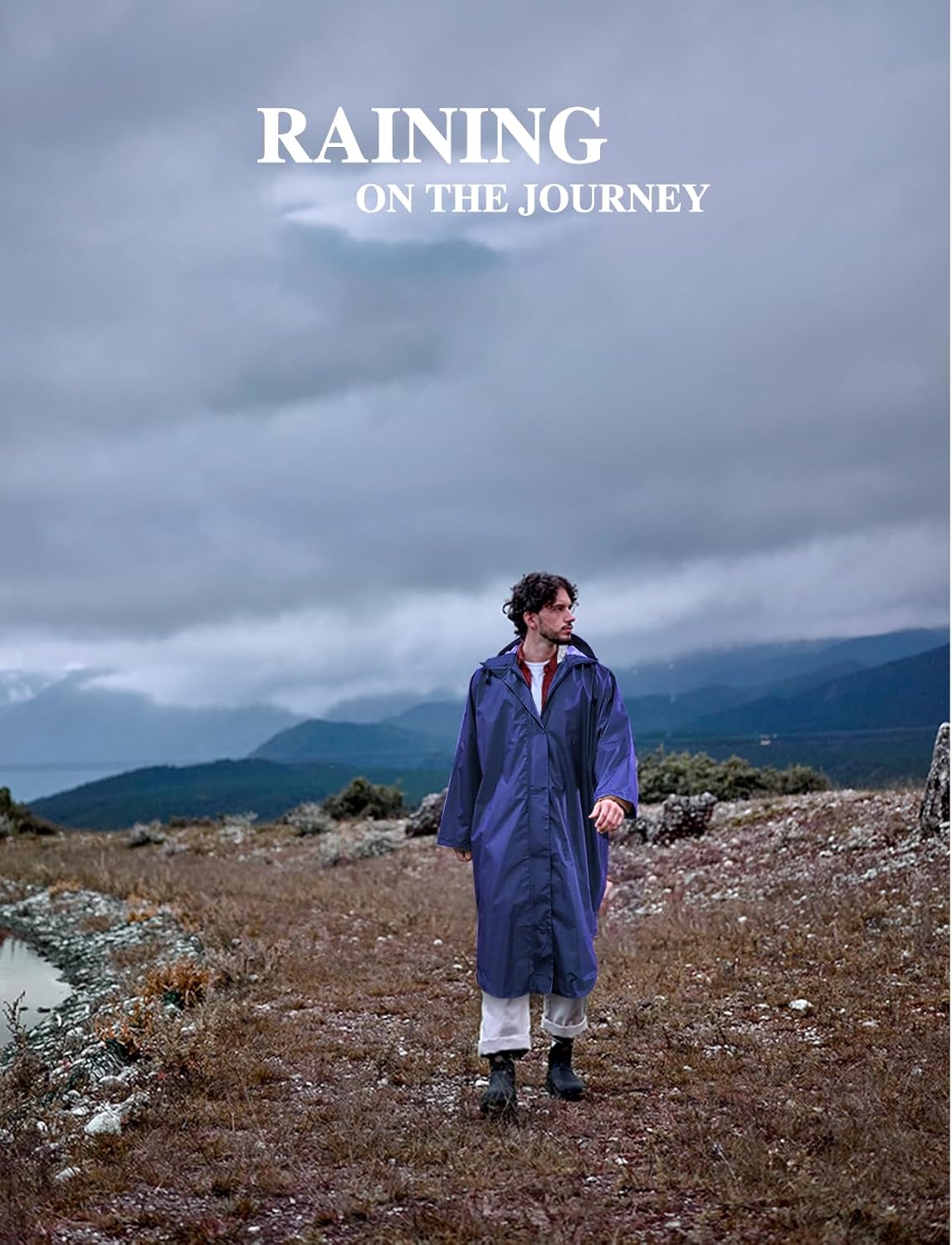 ANYOO Waterproof Rain Poncho for adults Lightweight Reusable Hiking Hooded Coat Jacket for Outdoor Activities - Image 2