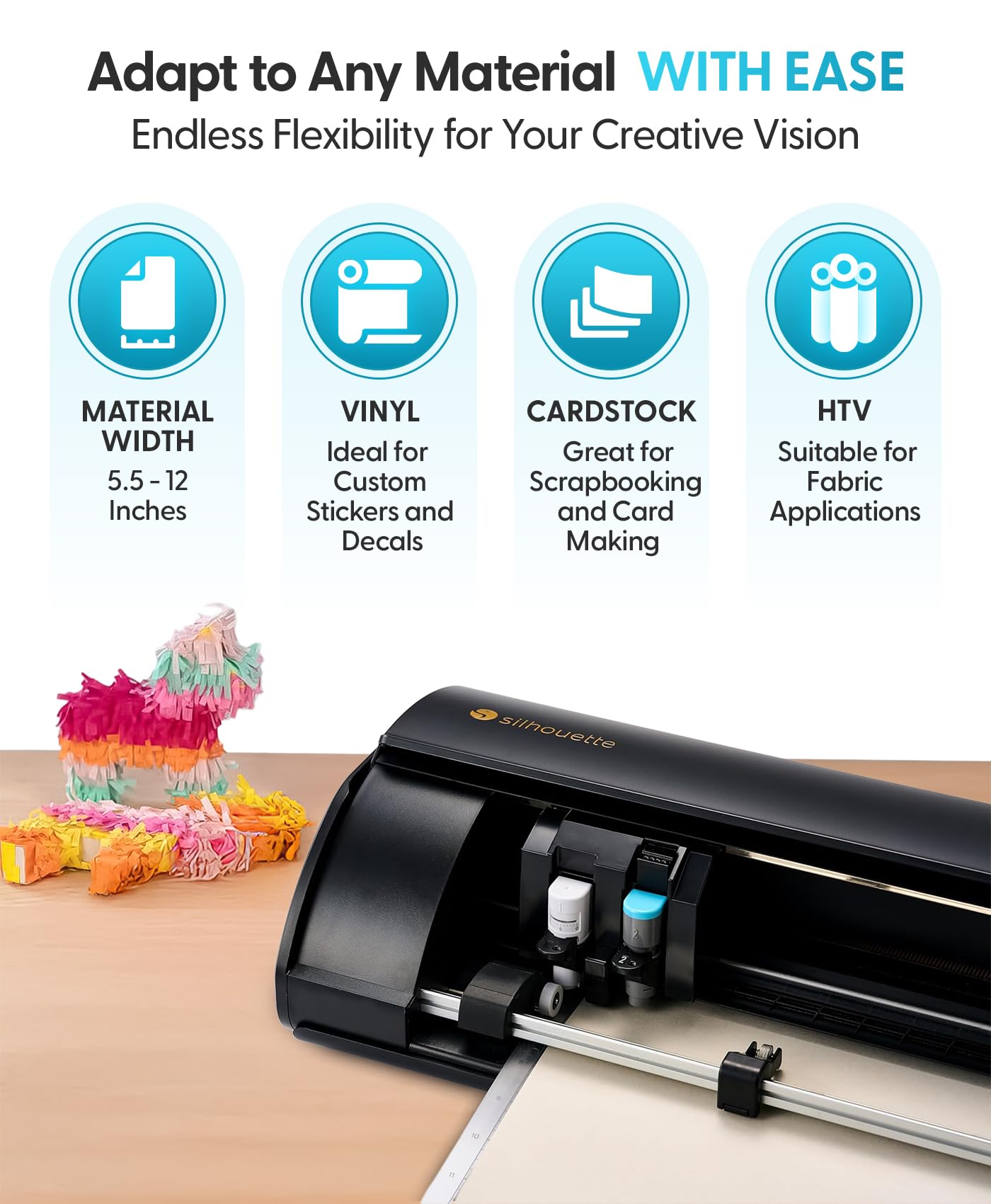 Silhouette Cameo 5 Alpha Plus – 38,1 cm große Bastel- und Vinylschneidemaschine mit automatischer Klinge, schnellem Skizzenmodus & 4-Punkt-Registrierung – inklusive Studio-Software & 100 Designs, 1