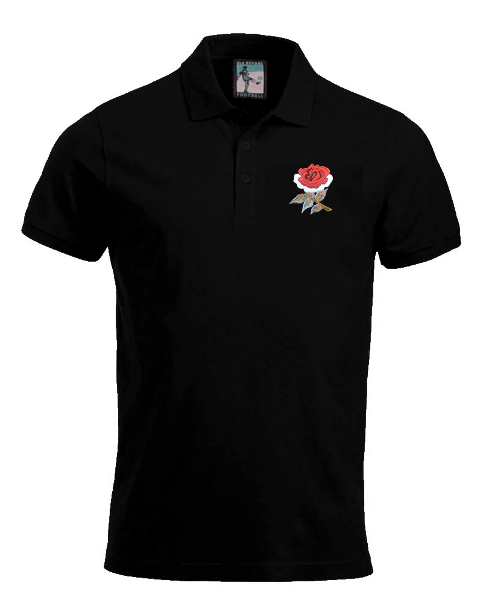 Old School Football England Retro Rugby Polo Embroidered Logo