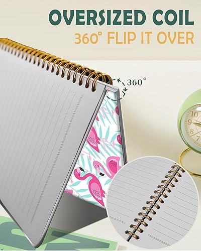 Miniatura 4 de ZHIZHEND Cuaderno de escritura en espiral a rayas, diario universitario forrado de tapa dura A5 para mujeres y niñas, encuadernación fuerte de doble