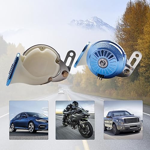 Miniatura 3 de FARBIN Bocina de sonido variable súper fuerte, bocina de tren de 3 sonidos de 130 db, tono alto y bajo, para camiones, tren de barco, bocina de