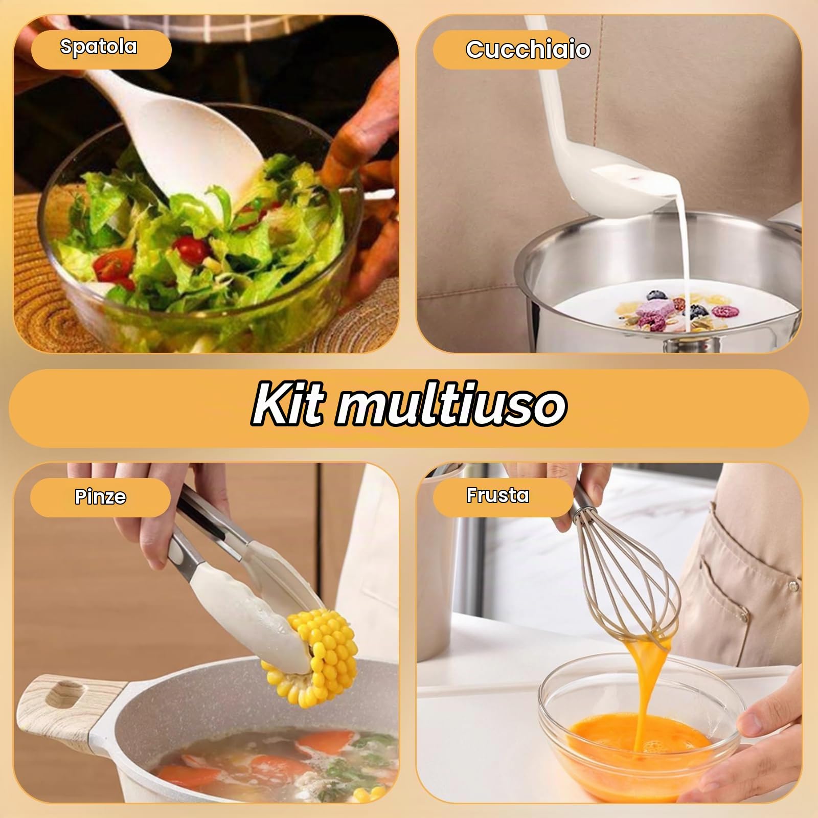 43 pezzi utensili da cucina in silicone set cucina utensili senza bpa kaki