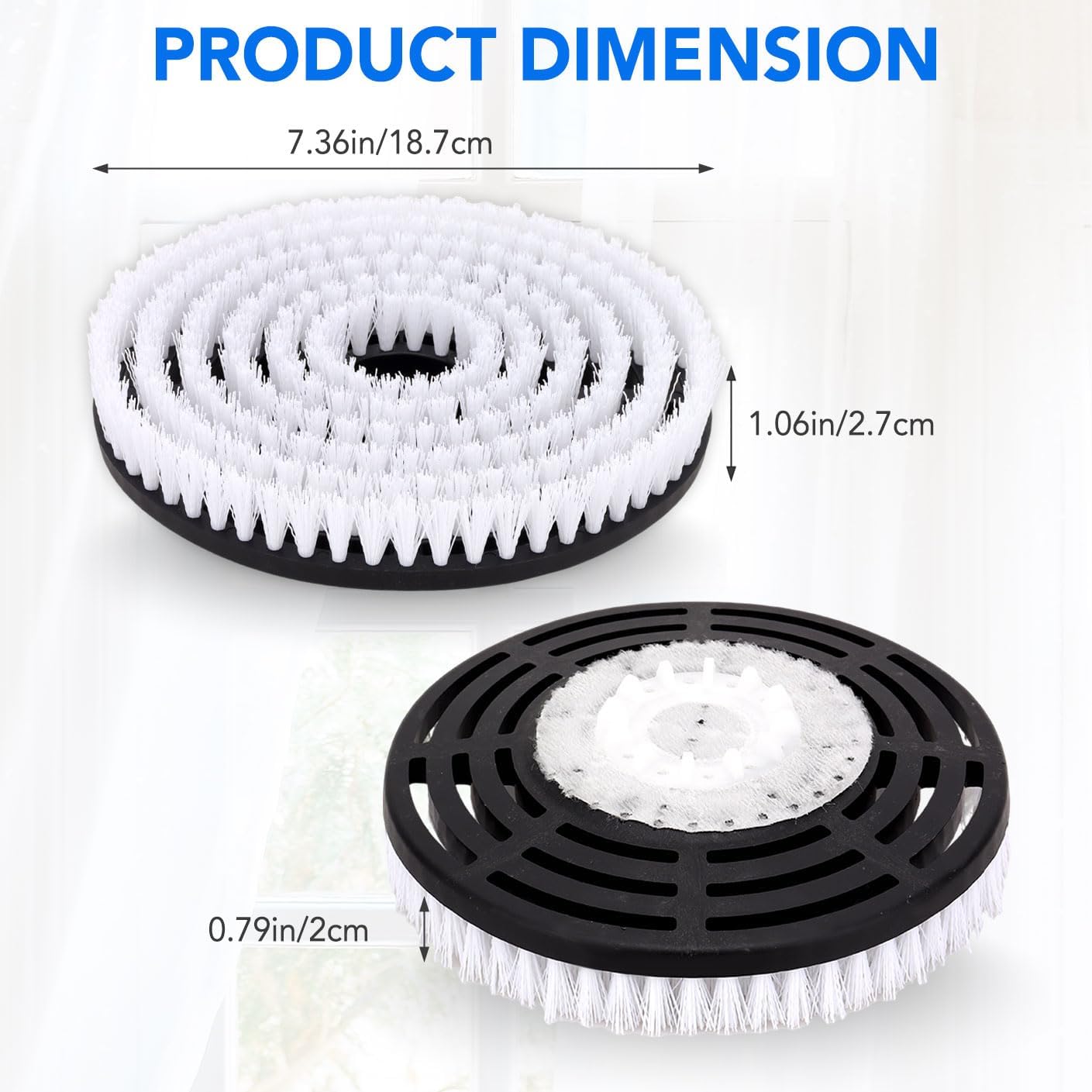 S7000 Upgraded Scrub and Steam Mop Brush Heads for Shark Steam Mop S7001, S8201, S7201, S7000AMZ, S8001, S7001TGT, S7005, S7020, etc - Replacement Mop Head for Deep Cleaning Hard Floors (White)