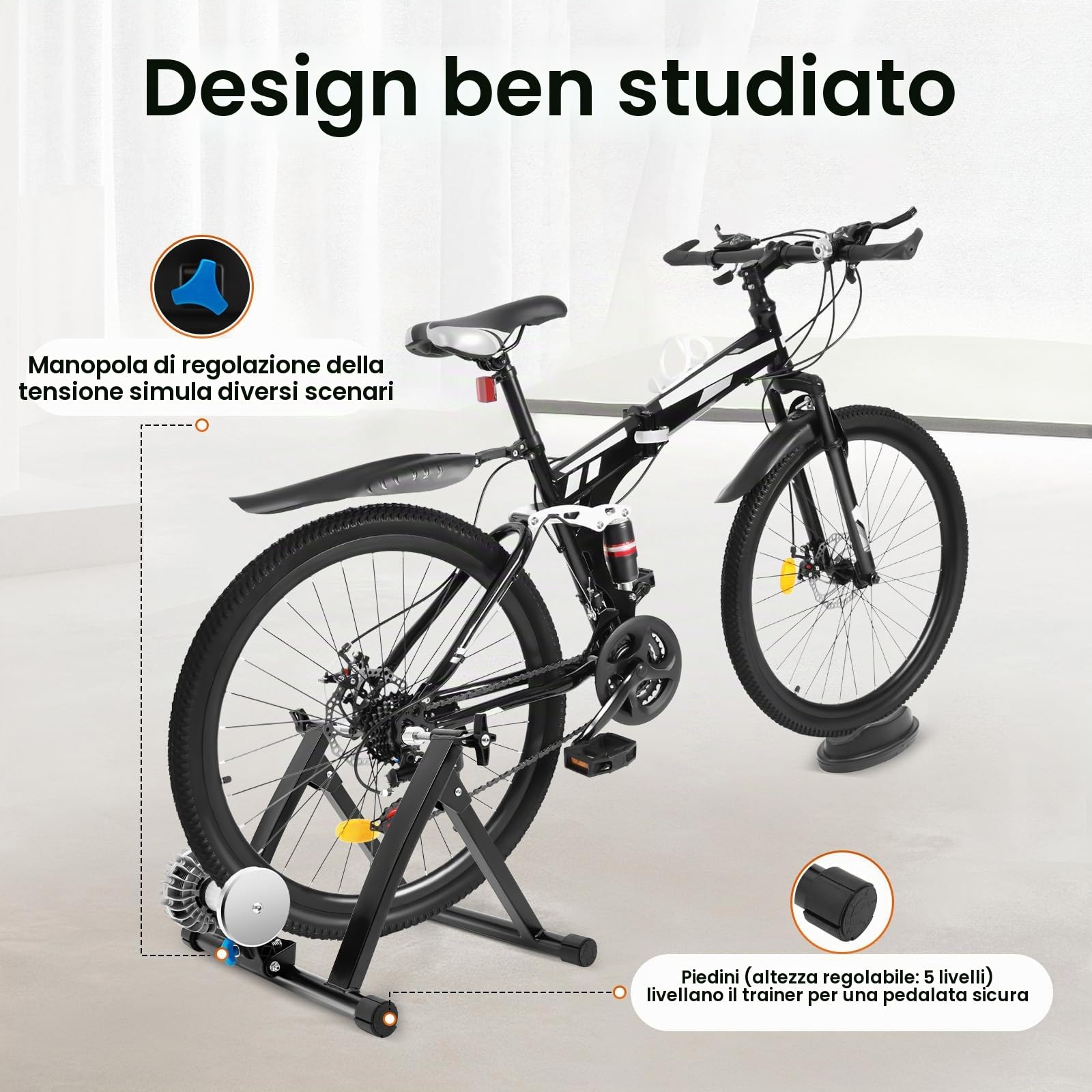 Supporto per cyclette, per bici da 26 – 29 pollici e bici da 700 C, 55 x 48 x 40 cm