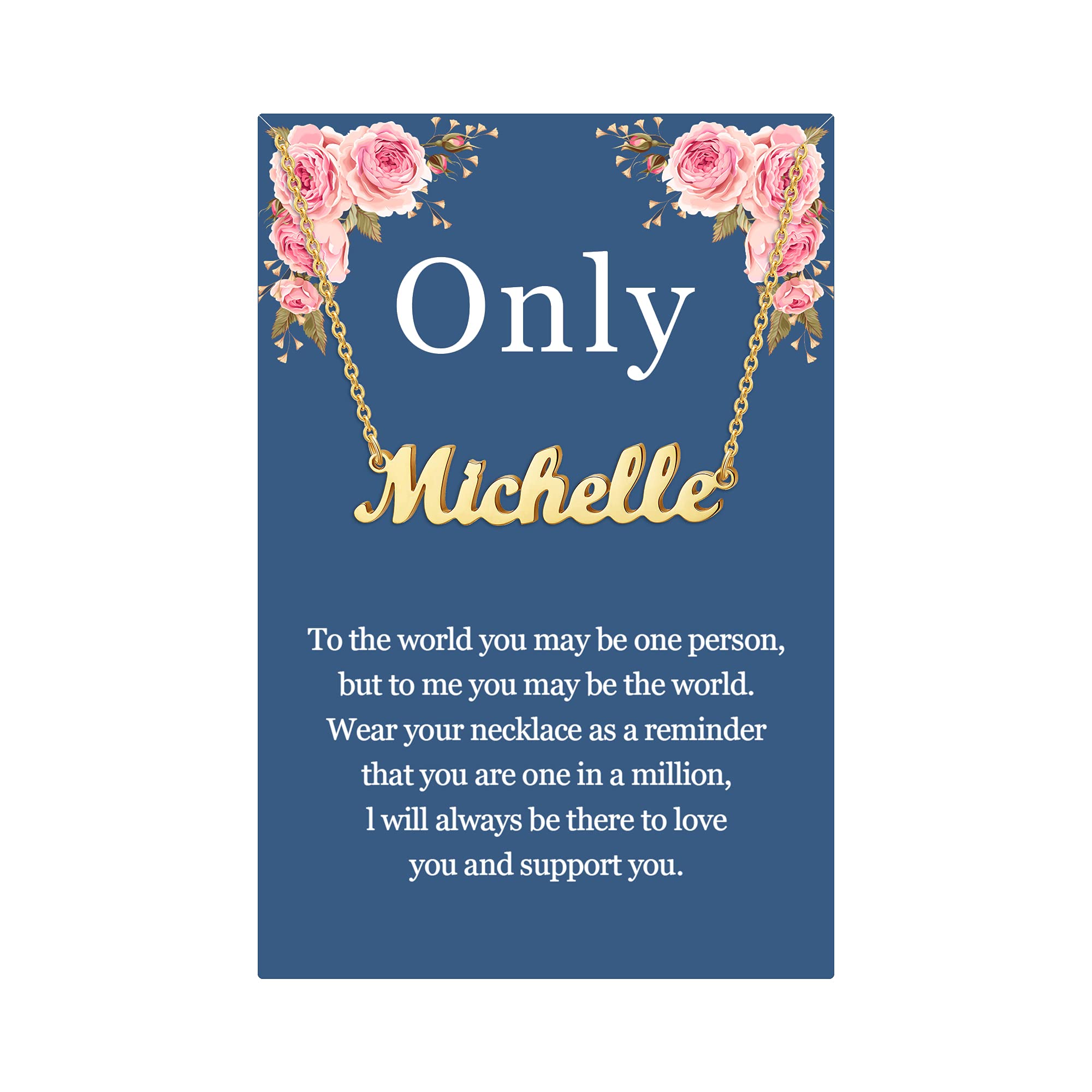 SANNYRAName Necklace Personalized, 18K Gold Plated Silver-plated Customized Nameplate Necklaces Jewelry Gifts for Women