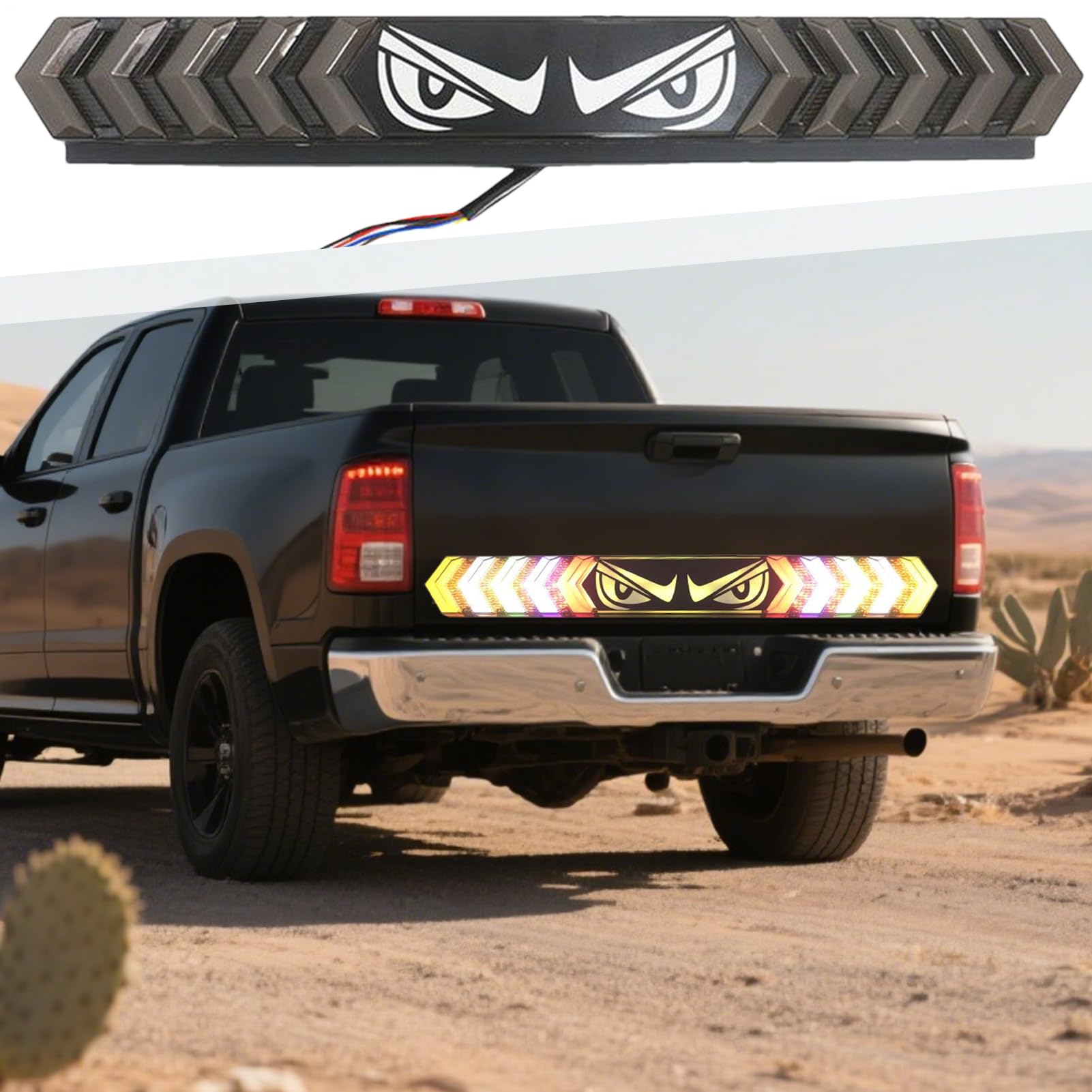 Tira de luz trasera LED,Tira LED Retrovisor - Indicadores Dirección Diseño Ojos Impermeable para Carreras Camping Construcción Transporte Guía | Tira LED Luz Trasera Offroad 4x4 Carreras Construcción Trabajo Diario Para Camión Coche SUV Pickup Remolque