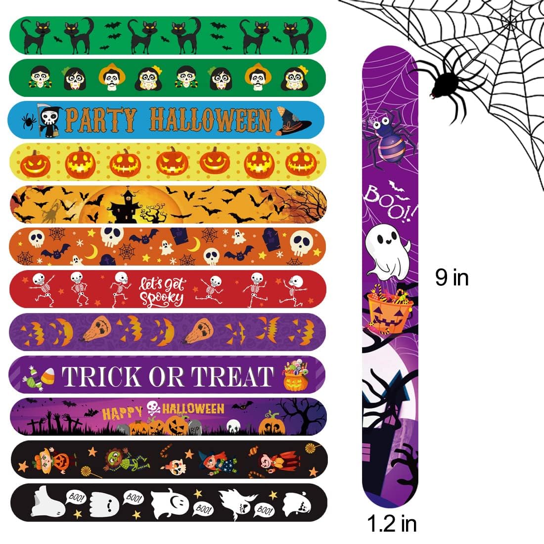 FODYNE 100Pcs Halloween Slap Bracelet - Image 4