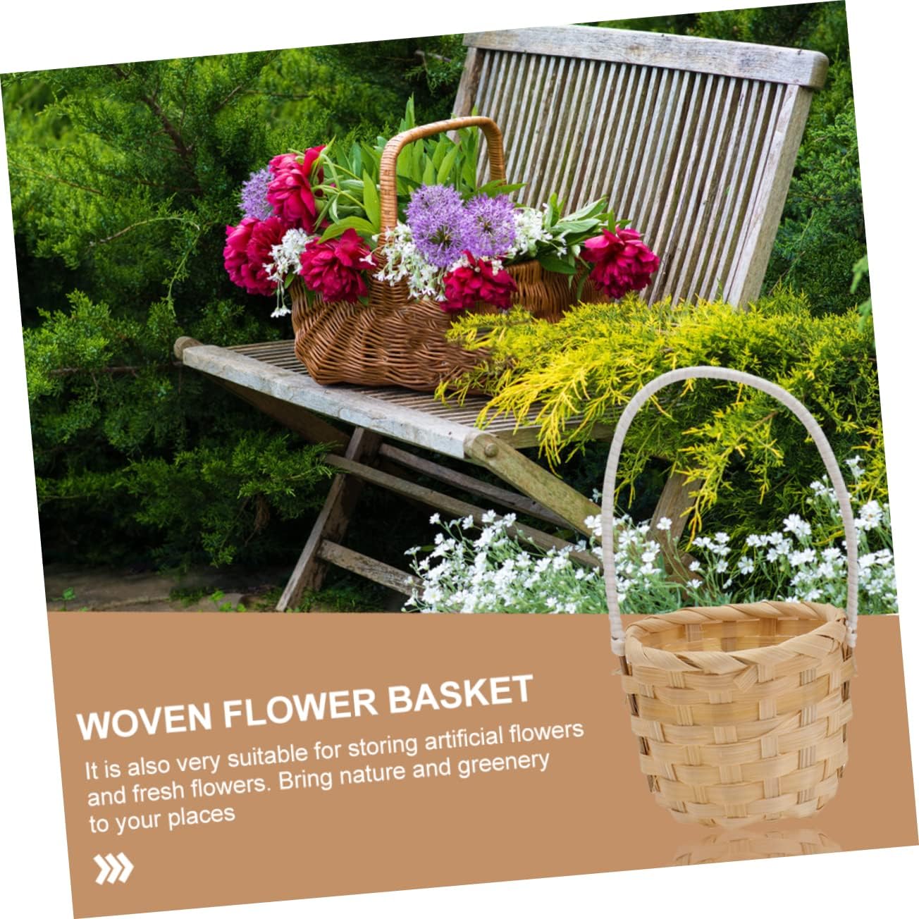 IMIKEYA 40 Pcs Woven Storage Basket Mini Flower Basket Rustic with Handles Toy Shopping Tiny Party Favor Container Small Bamboo Wicker Child Packing