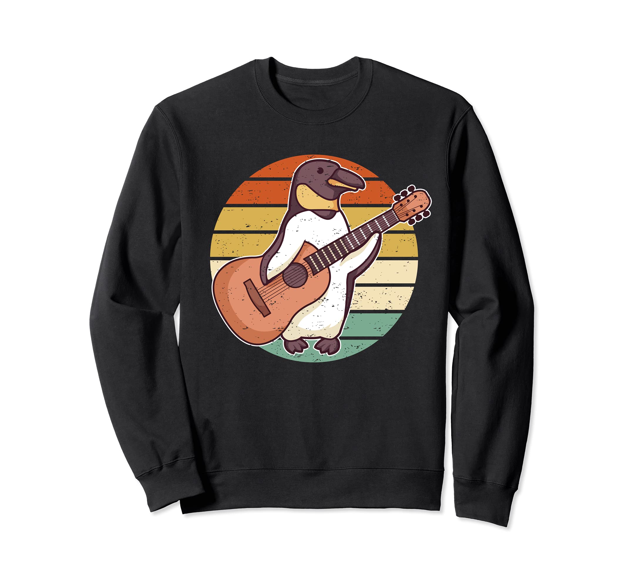 Penguin Guitar Player Guitarist Sweatshirt, Black