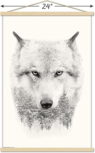 Miniatura 4 de Trends International Marco magnético para póster de madera con colgador de piel sintética, 24 x 2 x 0.5 pulgadas, haya