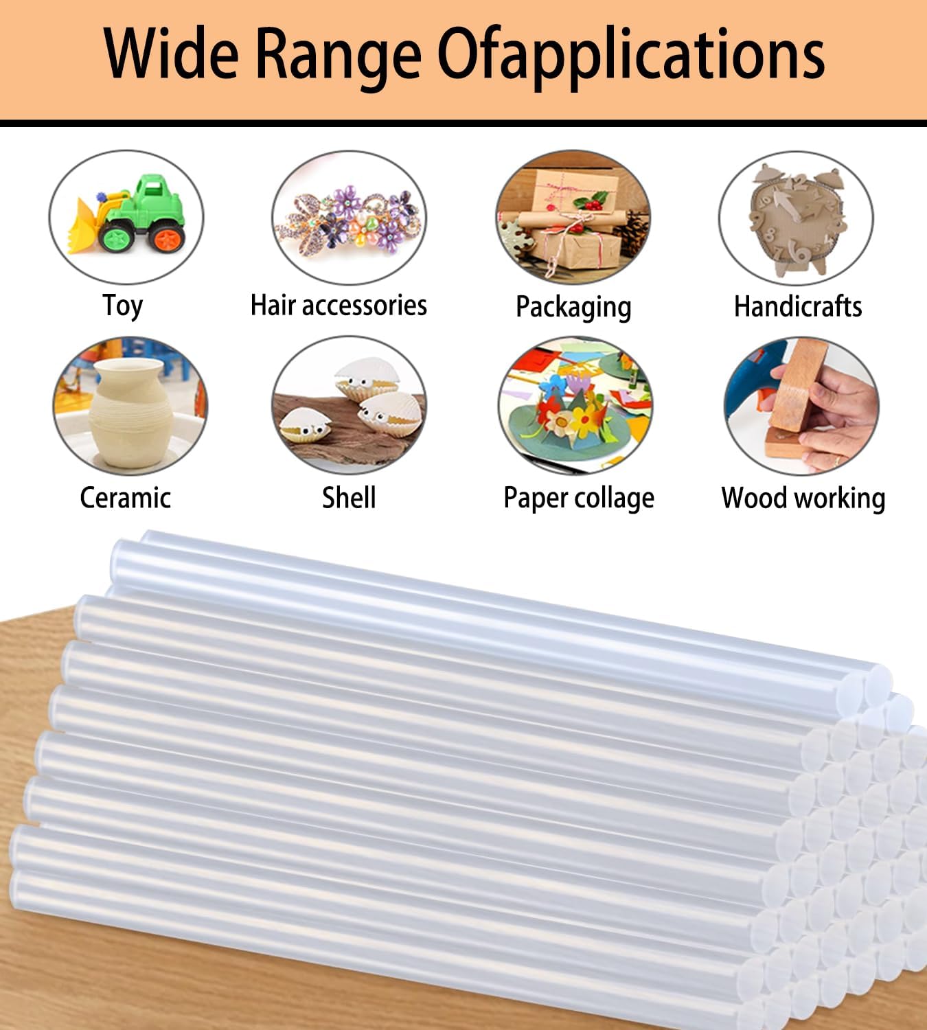 Mini Hot Glue Sticks, 0.27” Dia x 6” Long, 100-Pack Clear Hot Melt Glue Gun Sticks for All-Temp Glue Guns, Multipurpose for Kids Adults DIY Art Craft Sealing Repairing Festival Decoration