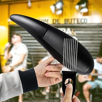 EASTROCK Guiro Instrument 3.3x12 Fish Shaped Latin Percussion Instrument with 1 Scraper Musical Training Tool for Beginners and Professional Band Accompaniment Black(Upgraded Version)