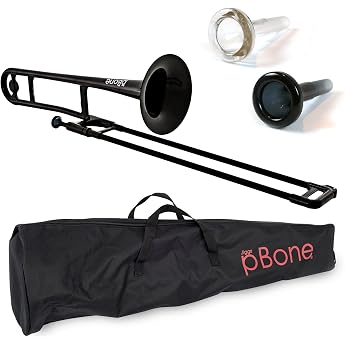 pBone Plastic Trombone Black with Bag and Mouthpiece