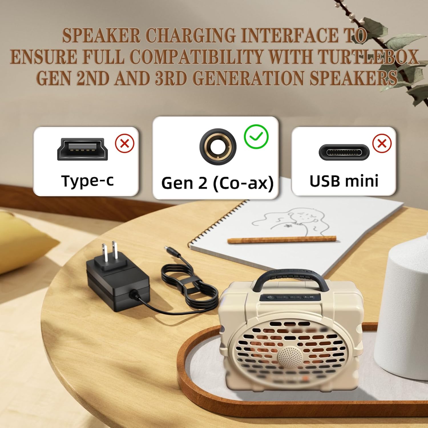 15V 3A Charger Compatible with Turtlebox Speakers Gen 2 and Gen 3: Loud! Outdoor Portable Bluetooth 5.0 Audio Power Cord - Image 4