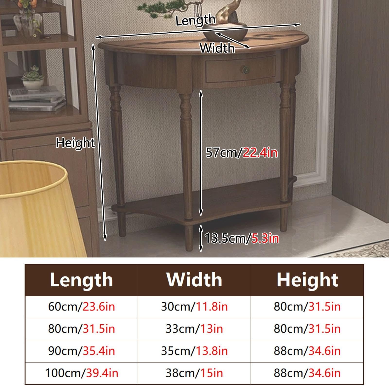 Console Rustique en Bois avec Tiroirs