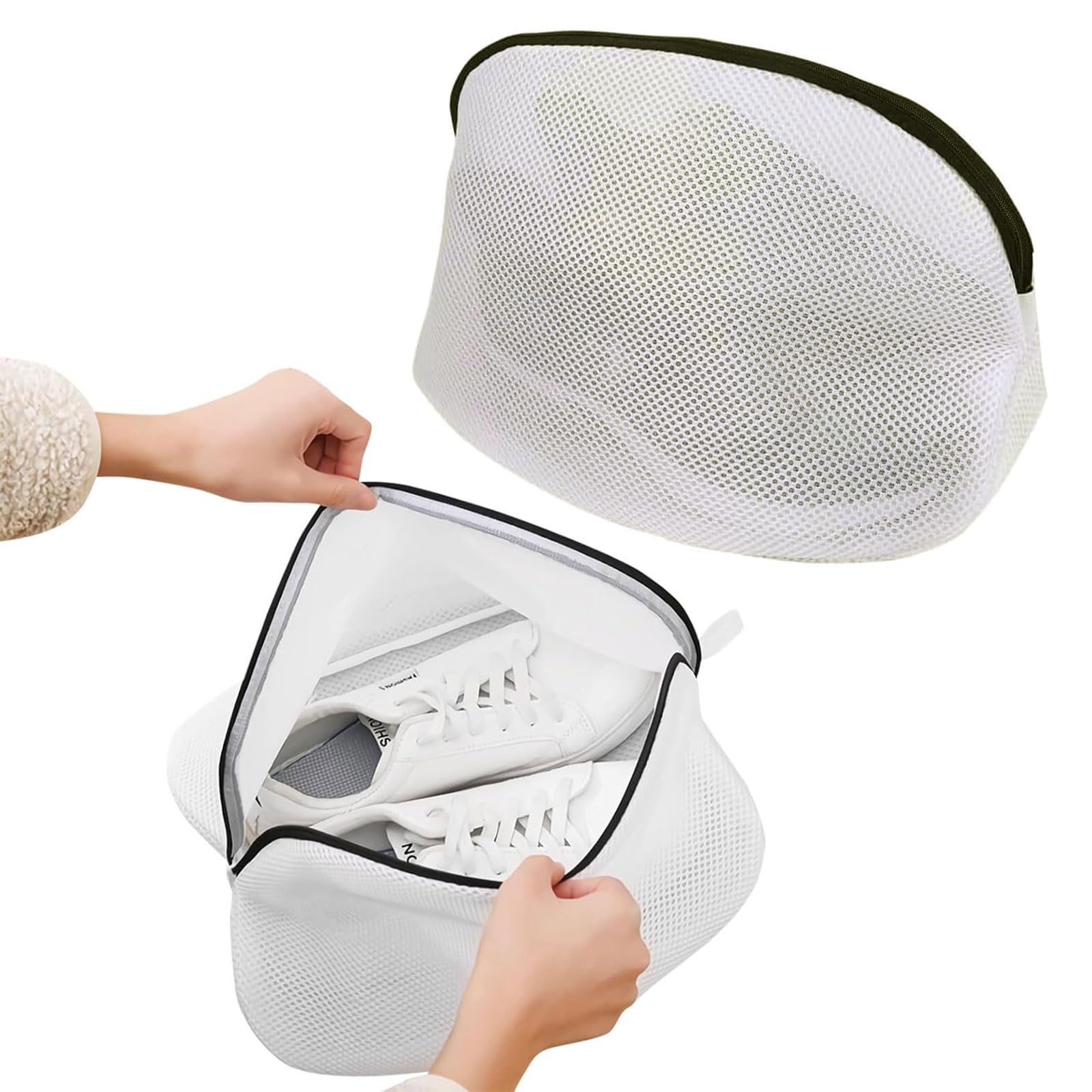 Shoe Washing Machine Bag, 2 Pack Trainer Washing Machine Bag with Durable Zips, Shoe Cleaning Bag, Shoe Laundry Bag, Shoe Wash Bag for Sneakers, Socks, Bras