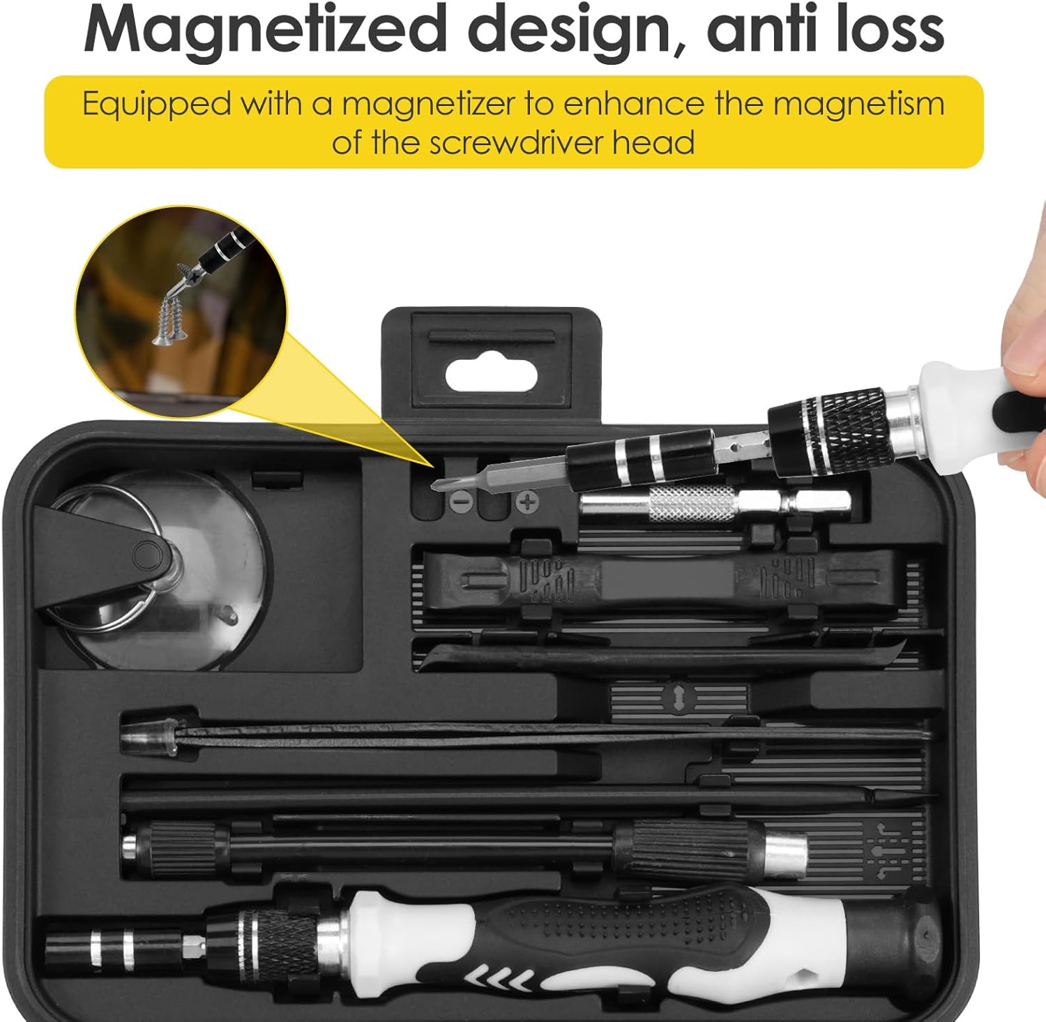 132PCS Precision Screwdriver Tool Set, Mini Screwdriver Kit Include 108 Bits with Color-coded Identification,Micro Magnetic Manual Screw Driver Toolkits with Storage Box for Electronic Delicate Repair