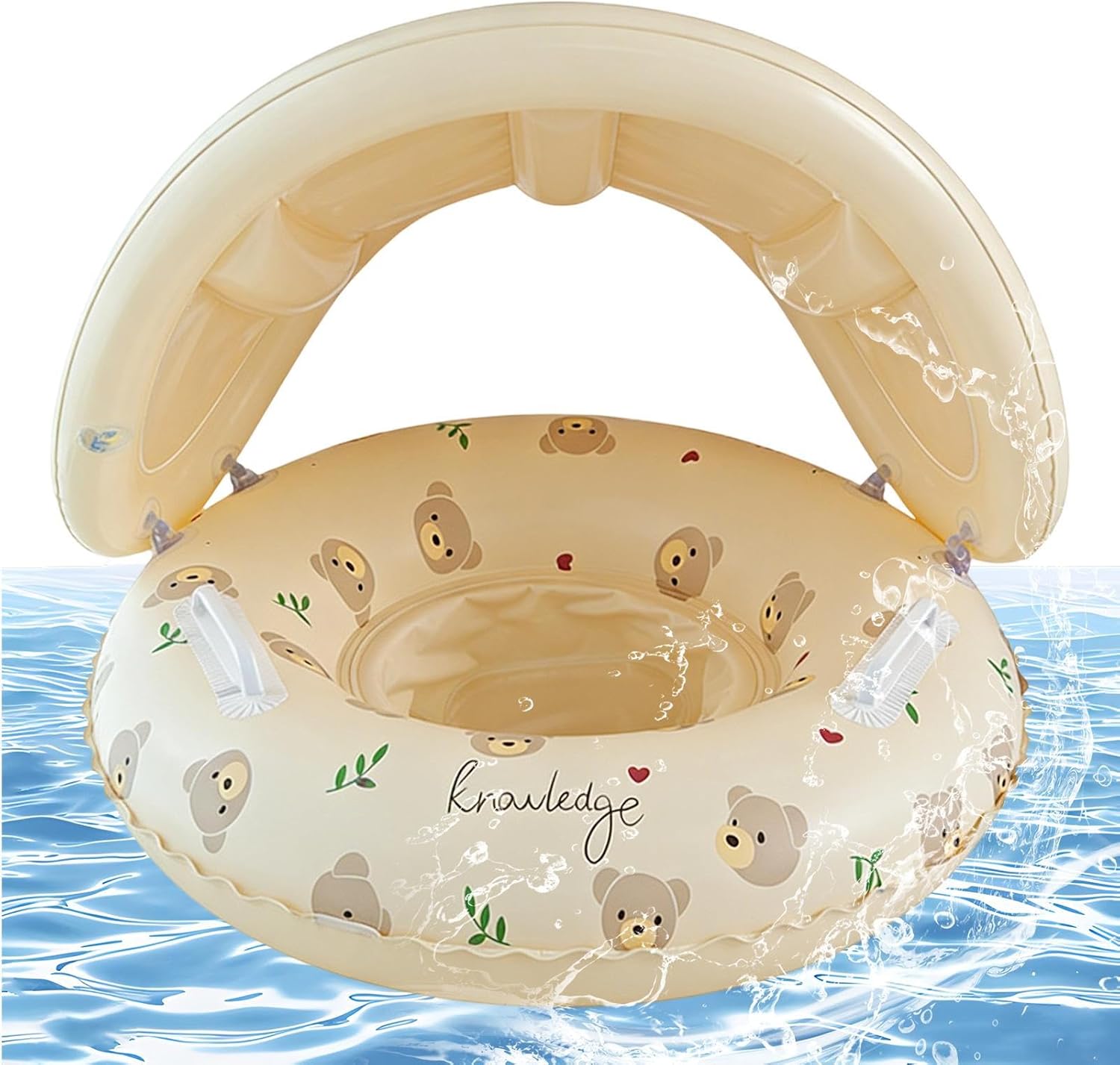 Kid Swim Float,Portable Sun Protection,Inflatable Kid Pool Float with Canopy - for Beach Bathtub Bath Outdoor Vacation Travel Play