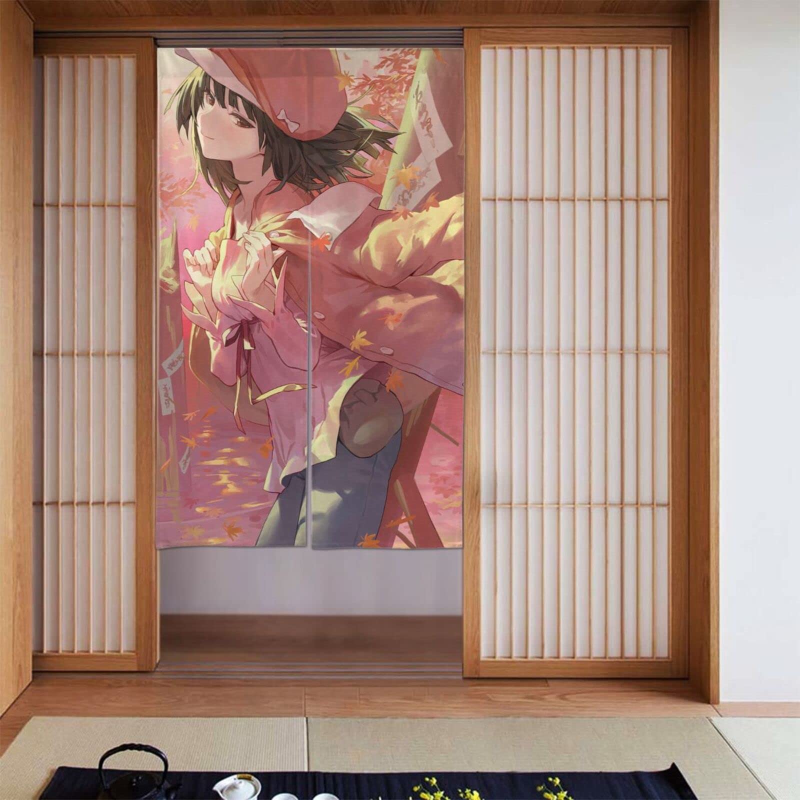 Amazon｜暖簾 千石撫子 化物語 アニメキャラクター 遮光 玄関 和風