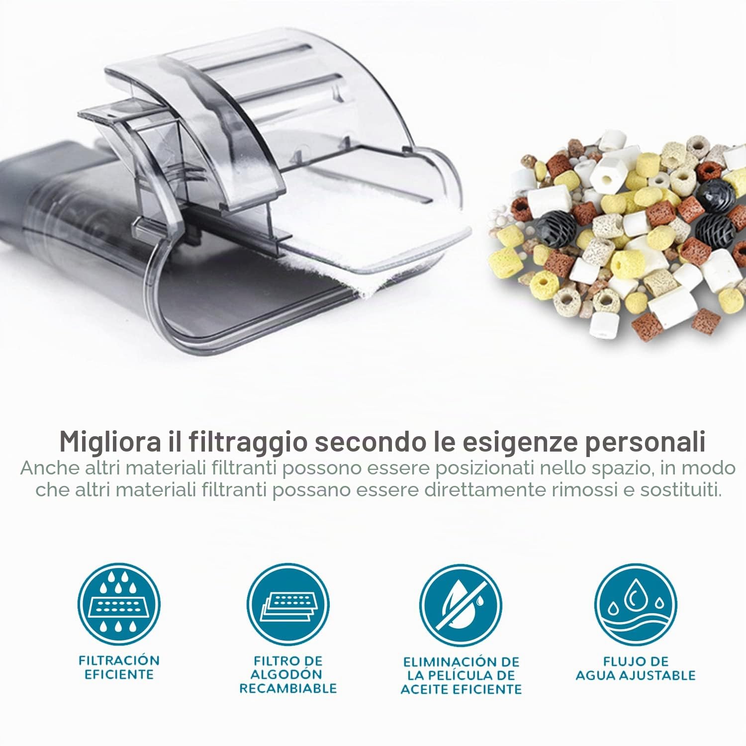 BPS Filtro professionale Acquario Filtro a zaino esterno per acquario Risparmio energetico BPS-6146