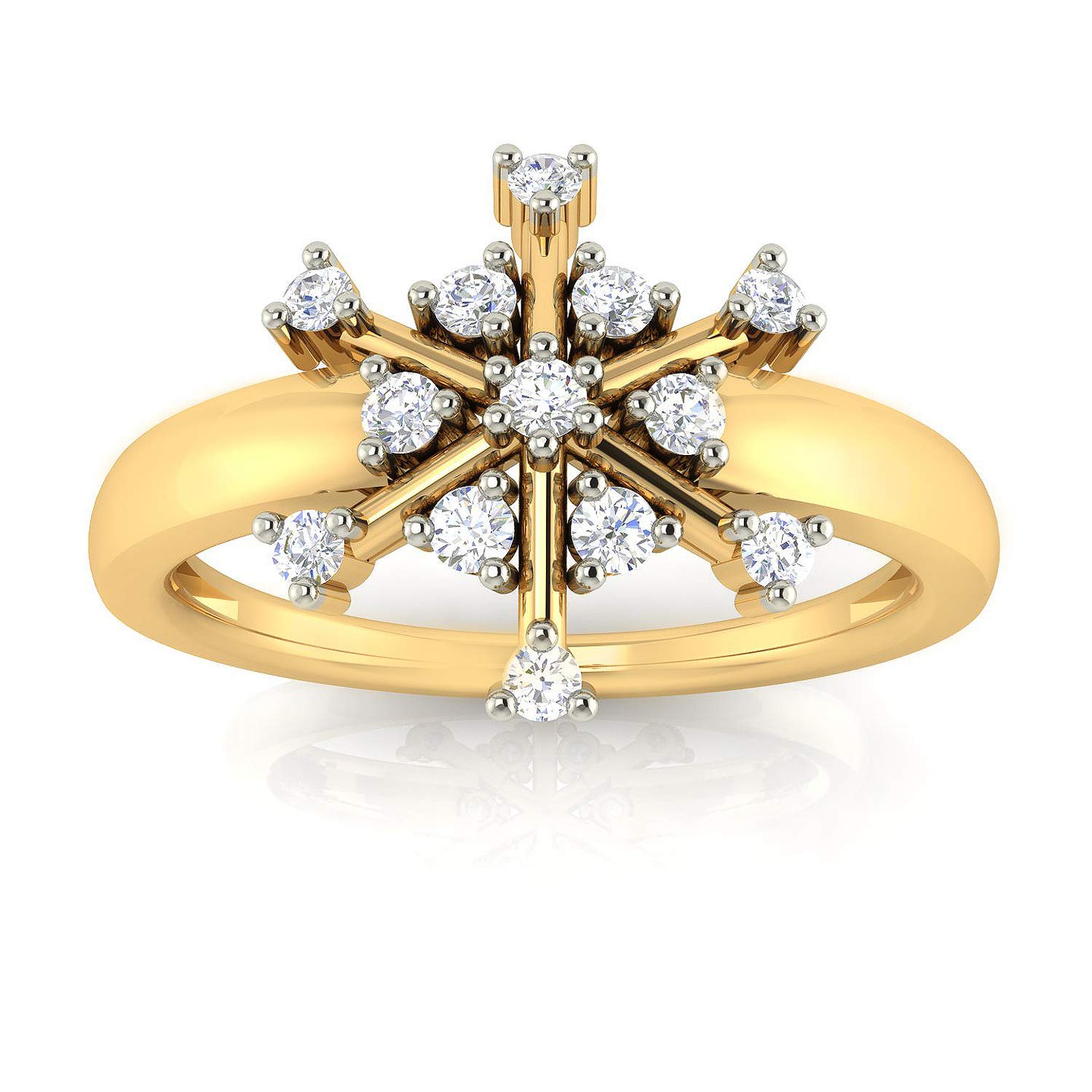 avsar 18k (750) Yellow Gold and Diamond Ring for Women-picture-26