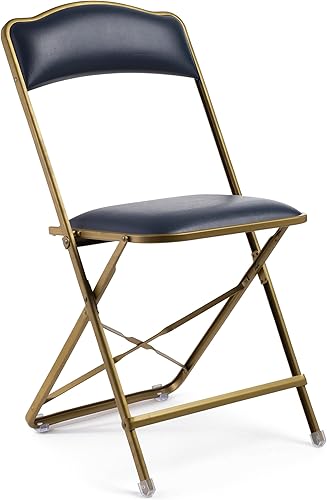 Miniatura 9 de Sillas plegables con asientos acolchados, paquete de 4, sillas plegables con marco de acero de alta resistencia, elegantes sillas de puente de