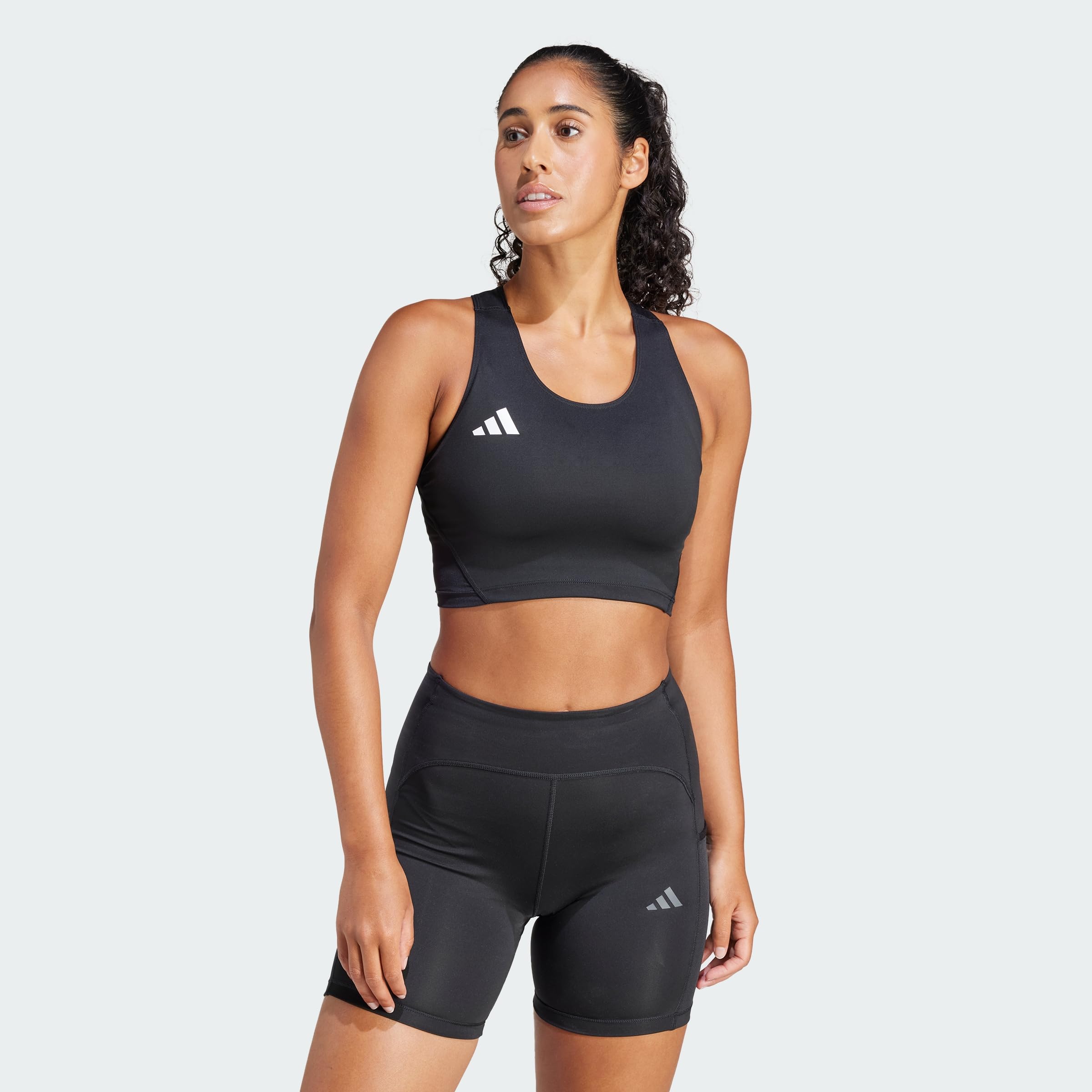 adidas Womens Running Adizero Crop Top, Black, Size Xs, Women