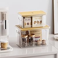 Vista 8 de Delamu Acrylic Trash Bag Holder, 2 Pack (XL+S) Stackable Garbage Bag Dispenser, Clear Organizer Bins for Under Sink Organization, Pantry Storage