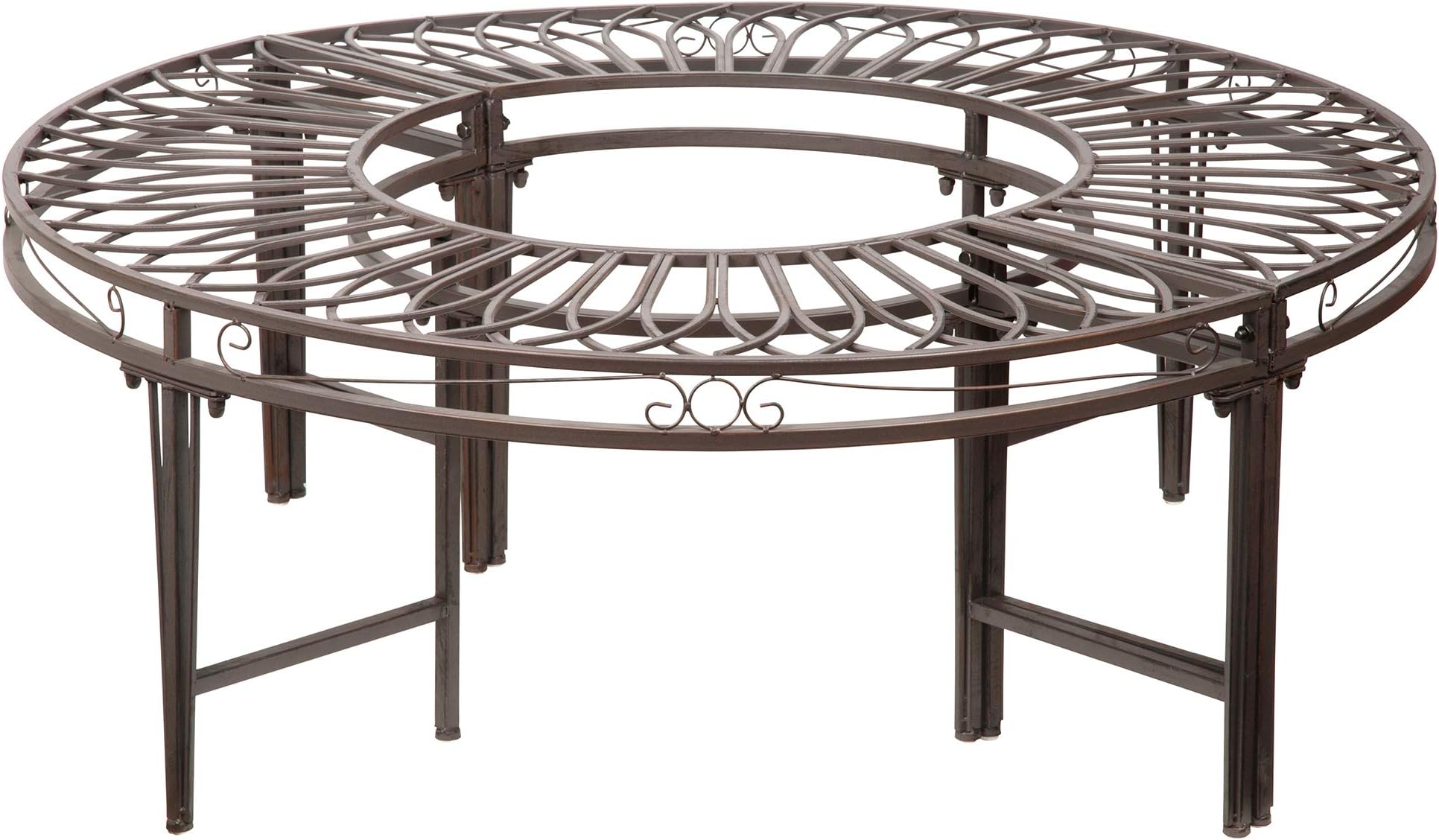Design Toscano Gothic Roundabout Steel Garden Bench