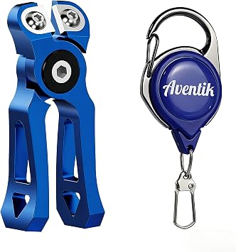 Fishing Line Cutter with Retractable Buckles, Tungsten Carbide Blade & Central Locking - Smooth, Corrosion-Resistant Cuts for Braid, Mono, Fluoro in Saltwater Fishing