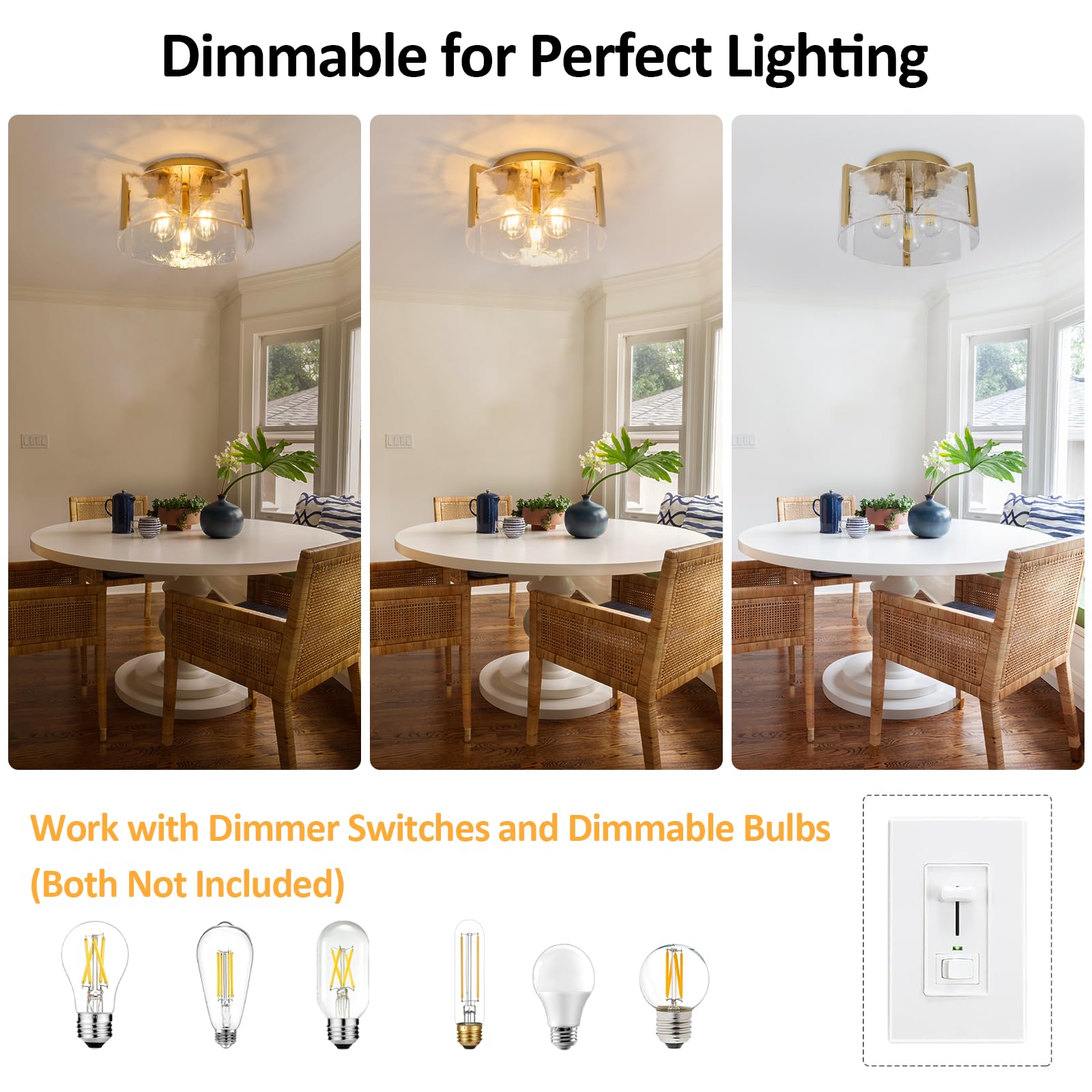Moderna lámpara de techo semiempotrada, lámpara dorada para pasillo, montaje en techo, regulable, para vestíbulo, cocina, lámparas de techo para dormitorio, baño, comedor, lavandería, entrada 6
