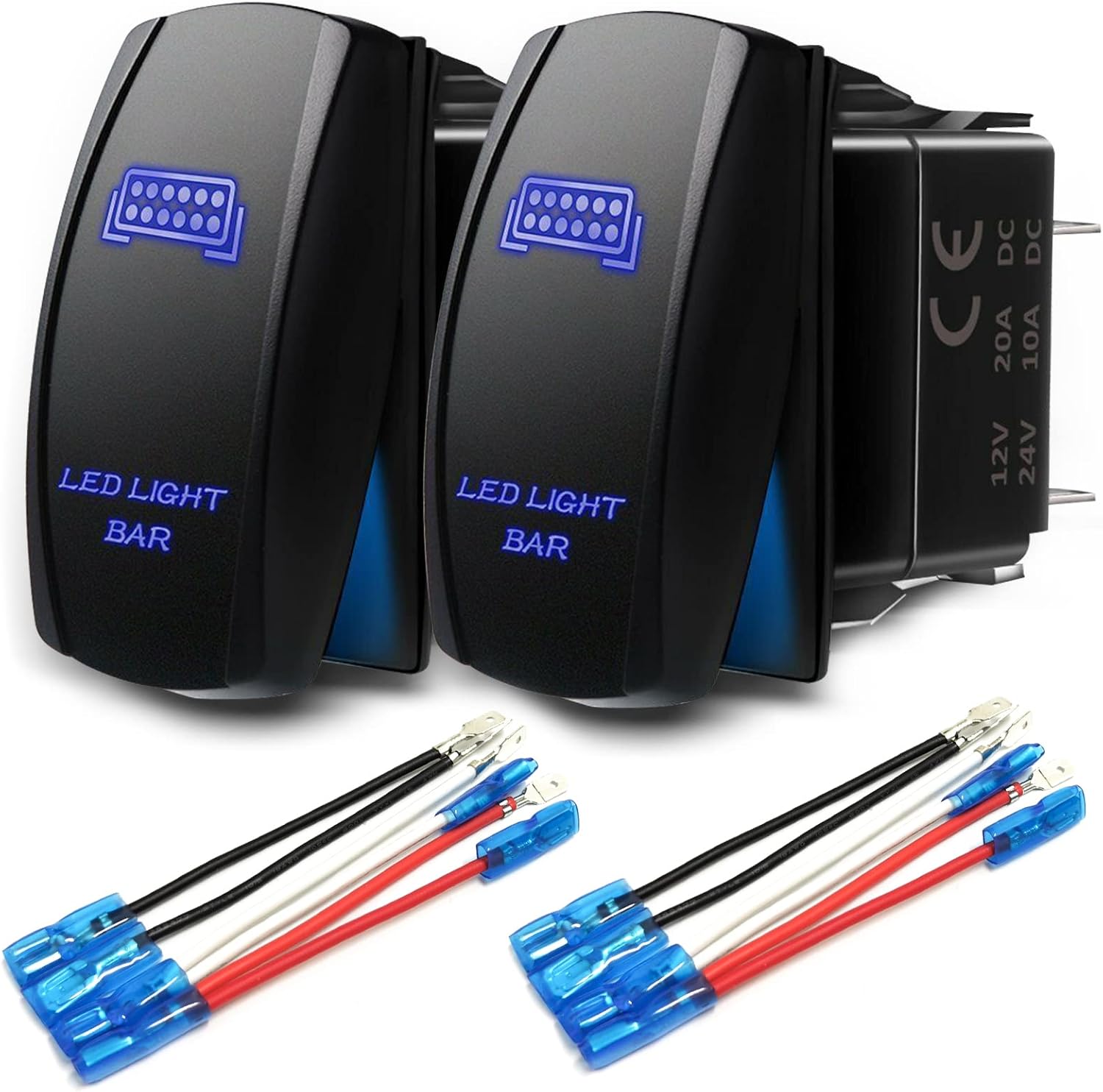 Amazon.com: 2PCS LED Light Bar 5PIN Switch ON/Off Laser Waterproof ...